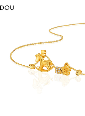 阿吉豆AJIDOU项链金色花朵锁骨链