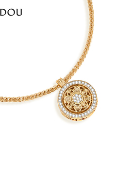 阿吉豆AJIDOU项链女款八宝罗盘锁骨链轻奢配饰品小众高级感毛衣链