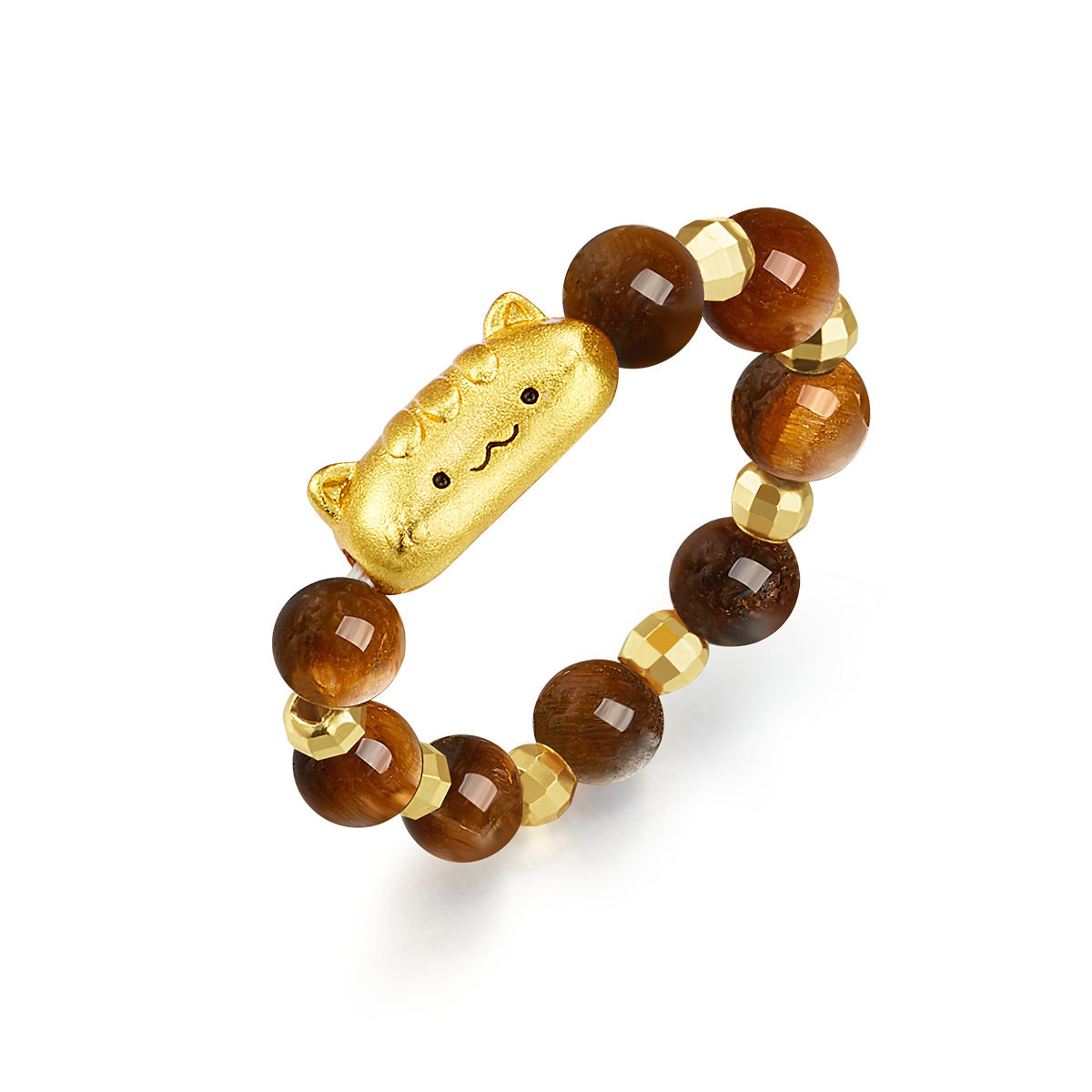 AJIDOU ring women's gold baguette cat wood alexandrite delicate ring light luxury high-end beads