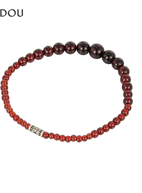 阿吉豆AJIDOU新中式系列银手链女925银简约串珠首饰气质