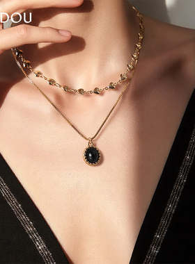 阿吉豆AJIDOU项链女款小众轻奢项链轻奢小众锁骨链高级感毛衣链