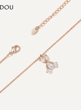 阿吉豆AJIDOU项链小众轻奢春夏女可爱小熊饰品潮流时尚锁骨链饰品