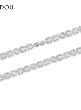 阿吉豆AJIDOU项链女款闪耀复古颈链璀璨锁骨链高级感吊坠方形项链