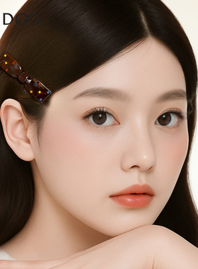 阿吉豆AJIDOU发饰女款醋酸板材多彩蝴蝶结鸭嘴夹刘海夹侧边夹发夹