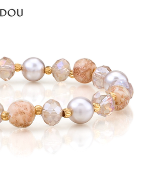 阿吉豆AJIDOU手串紫色琉璃水晶