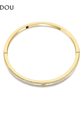 阿吉豆AJIDOU手链满天星金色手镯女款轻奢高级感镯子生日礼物手环