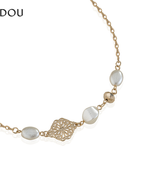 阿吉豆AJIDOU项链女款时尚吊坠复古毛衣链轻奢配饰叠戴颈链锁骨链