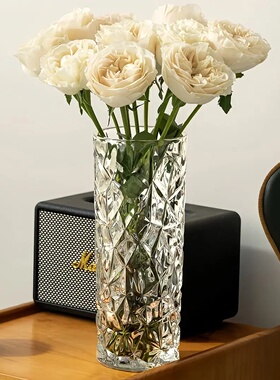 大号加厚水晶玻璃钻石冰纹直筒