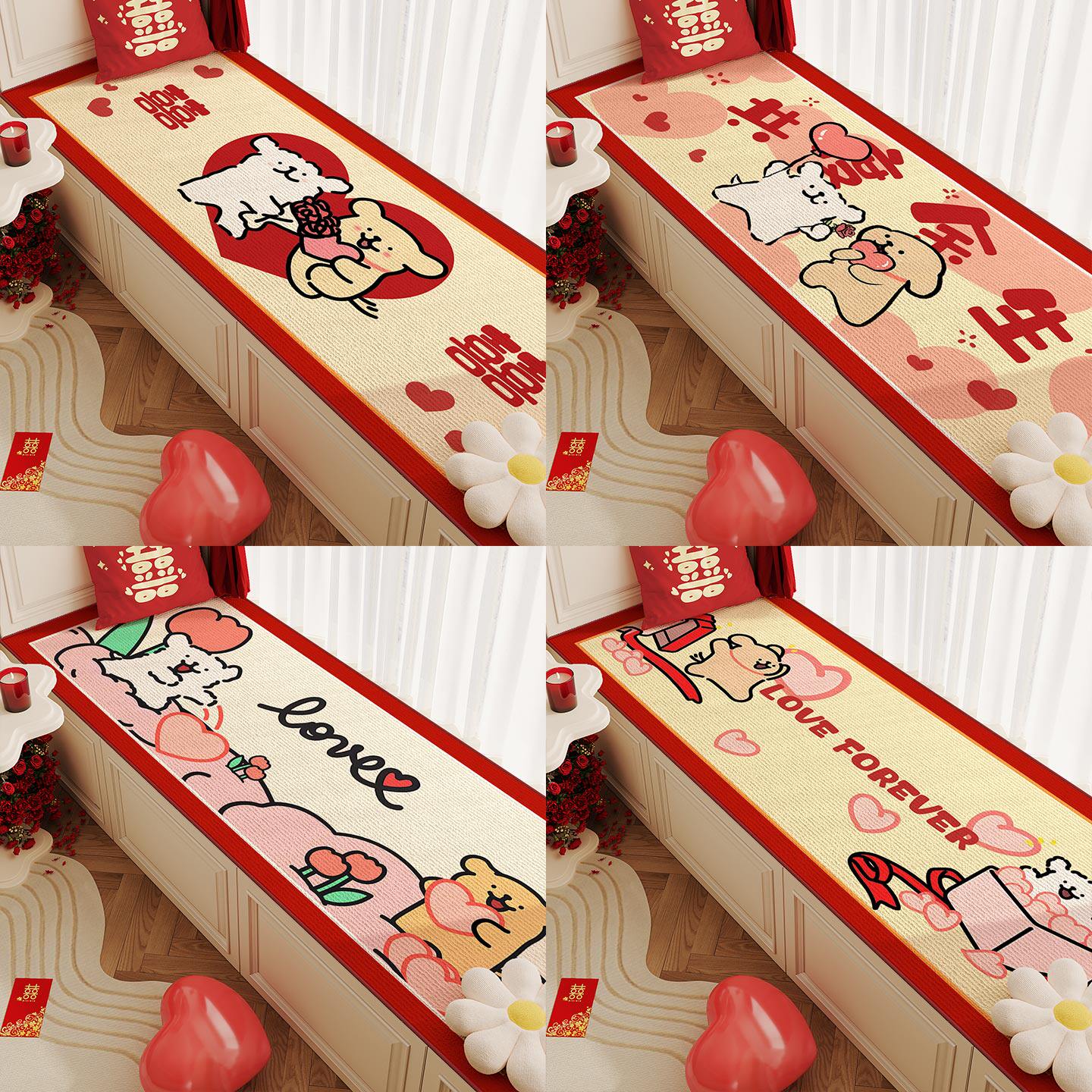 Spend the rest of your life together with puppies, wedding bay window mat, universal sun protection and wear-resistant window sill mat for all seasons, wedding room layout, decorative cushion