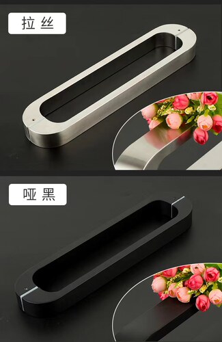 加厚不锈钢拉手玻璃门有框门木门豪华玫瑰金香槟金哑黑简约门把手 - 图1