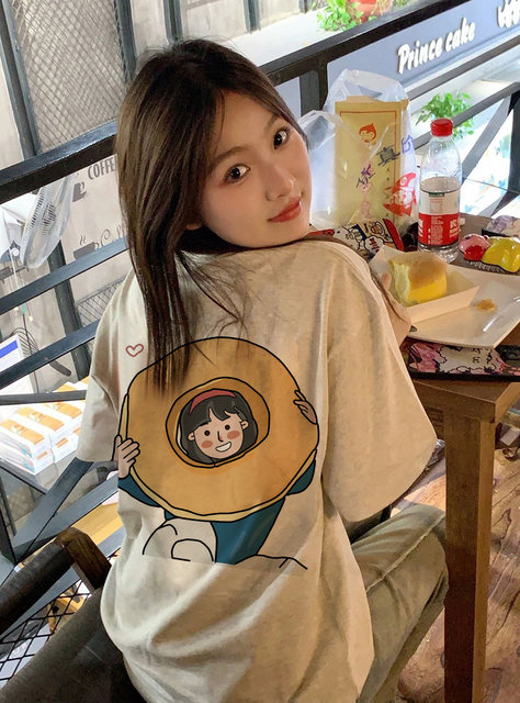 Gray short sleeve t-shirt women's summer plus size tops