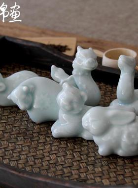 景德镇陶瓷十二生肖摆件全套家庭装饰小动物ins创意可爱桌面饰品