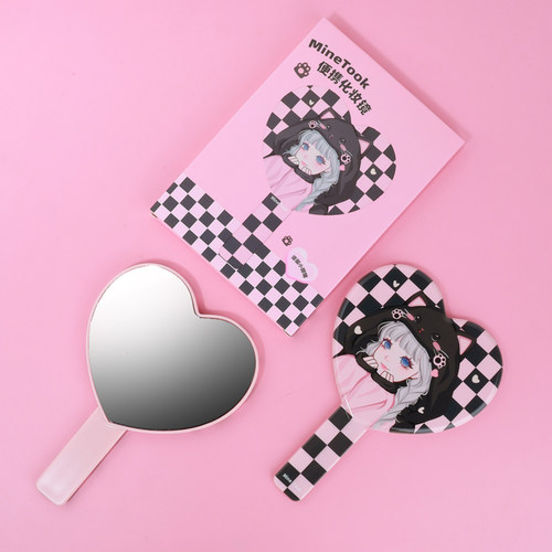 Mine Took/苾桃手持化妆镜便携随身高清手柄小镜子可爱化妆镜子 - 图2