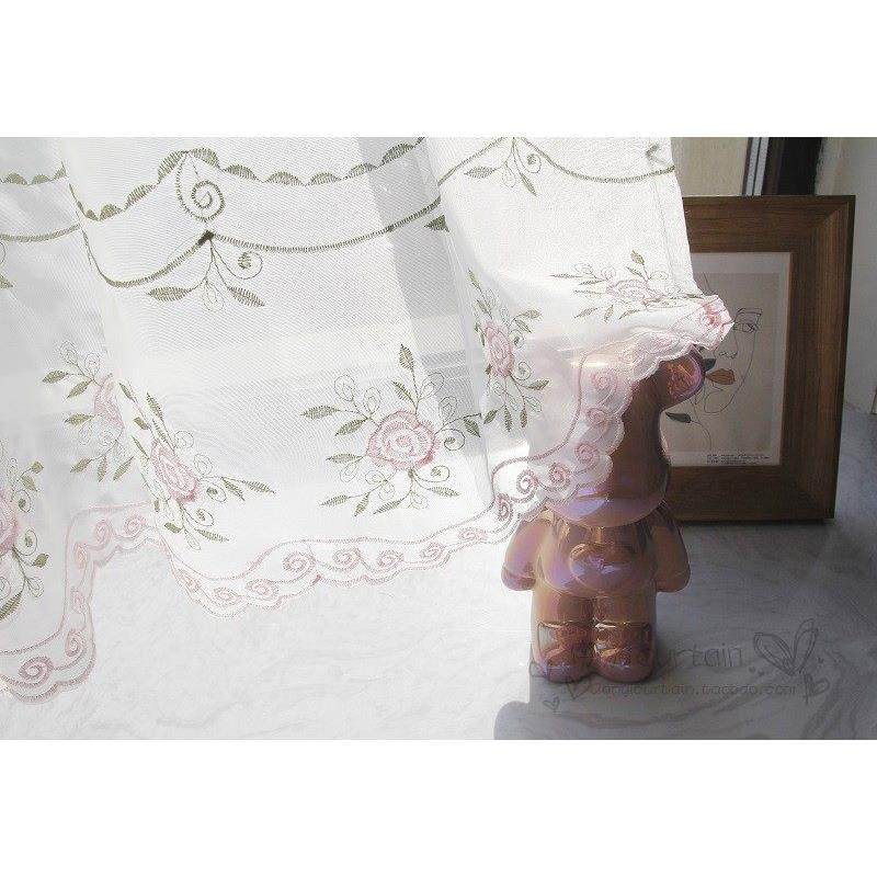 韩式成品咖啡帘半帘刺绣短帘帘头穿杆帘隔断门帘厨房小窗帘免打孔,淘宝优惠券,粉丝福利购,淘宝优惠卷