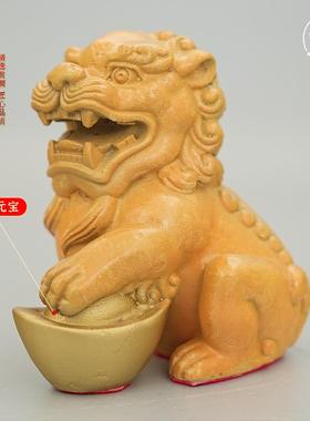 黄铜狮子一对雄狮铜狮子滚绣球铜器家居客厅办公室桌面装饰品摆件