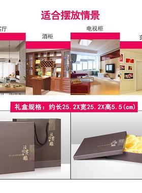 活性炭雕氛围感工艺品红福字摆件乔迁新居礼品展示柜子家居装饰品