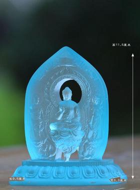 琉璃东方三圣一体佛像摆件佛堂寺庙供奉药师佛光如来日月光菩萨像