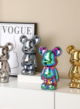 轻奢高档暴力熊客厅装饰摆件家居饰品酒柜玄关电视柜乔迁新居礼品