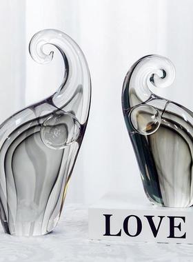 柏梵轻奢琉璃象摆件酒柜客厅玄关高档吉象高升大象装饰品乔迁新居