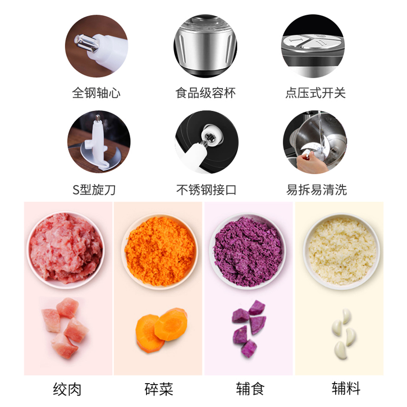 柯洛斯绞肉机家用多功能料理机打蒜电动搅肉馅碎搅拌绞菜切肉机_厨房电器