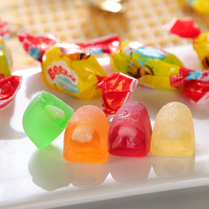 俄罗斯进口水果夹心软糖拉迈尔小蜜蜂多口味混合糖果年货小零食品,淘宝优惠券,粉丝福利购,淘宝优惠卷