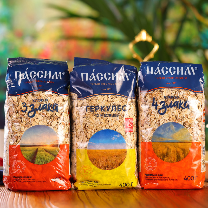 俄罗斯原装进口黑燕原味混合麦片俄洛哆原装早餐冲泡即食品袋装