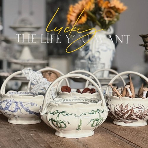 景德镇陶瓷手提果篮耐高温全手绘釉下彩青花花卉创意家用提篮花器 - 图0