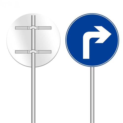 环岛行驶交通安全标识标志牌单向建议鸣笛限速50环形路口前方左右 - 图0