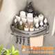 Kitchen triangle storage rack corner wall hanging corner space aluminum hole-free wall seasoning storage rack