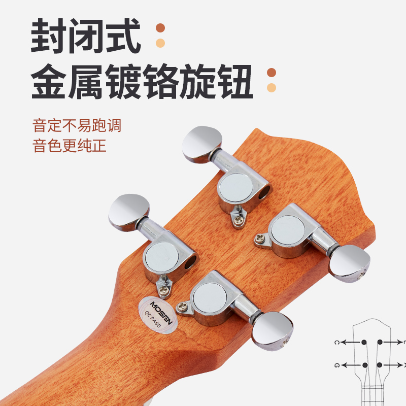 莫森尤克里里女生初学者入门级小吉他23寸单板学生乌克丽丽MUC800,淘宝优惠券,粉丝福利购,淘宝优惠卷