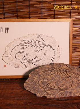 恐龙化石拓版传拓模具中小学幼儿园研学体验家居饰品装饰摆件拓板