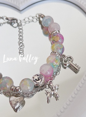 Luna Valley·琉璃珠｜鬼马精灵 原创串珠彩色多巴胺活泼可爱手链