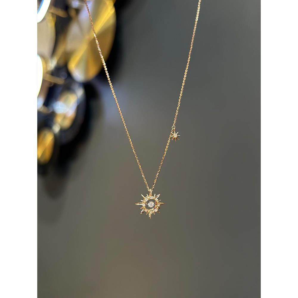韩式芒星太阳花项链女2025新款爆款轻奢高级感精致小众百搭锁骨链,淘宝优惠券,粉丝福利购,淘宝优惠卷
