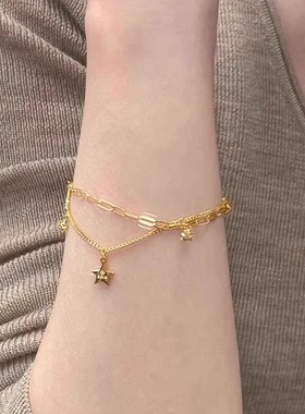 新中式金色星星吊坠手链精致女款