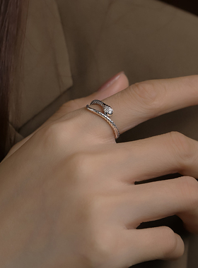 s925纯银蛇形戒指女小众设计感