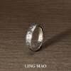 Cold style silver apricot leaf engraving ring new