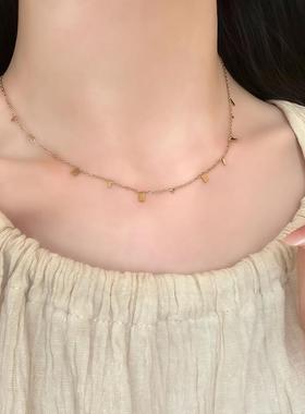 S925银红宝石串珠项链复古新中式