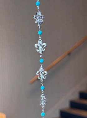 新中式仿鸢尾花绿松石手链中古风