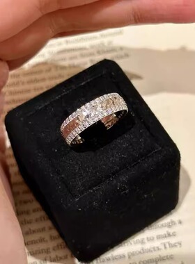 S925纯银碎冰冰戒指小众设计轻奢