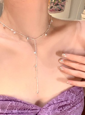 法式超闪小铃铛流苏项链女高级感