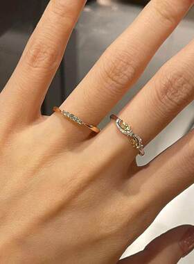 莫桑石仿钻星星叠戴戒指小众设计