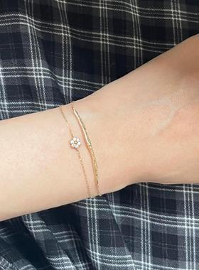 小花仿锆石手链轻奢小众精致手饰