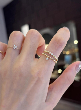 法式简约金色戒指女轻奢高级感