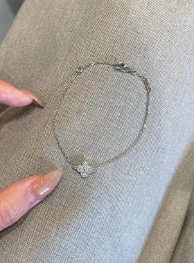 韩系夏天叠戴爆闪四叶草手链轻奢