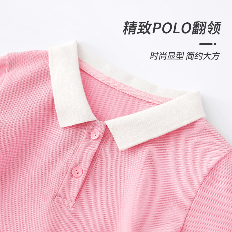 拉夏贝尔女童公主裙夏季连衣裙洋气儿童Polo百褶裙学院风衣服夏装 - 图1