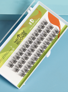 IG01分段睫毛5D C/D翘度单簇已剪好浓密欧美款 热熔朵毛DIY假睫毛