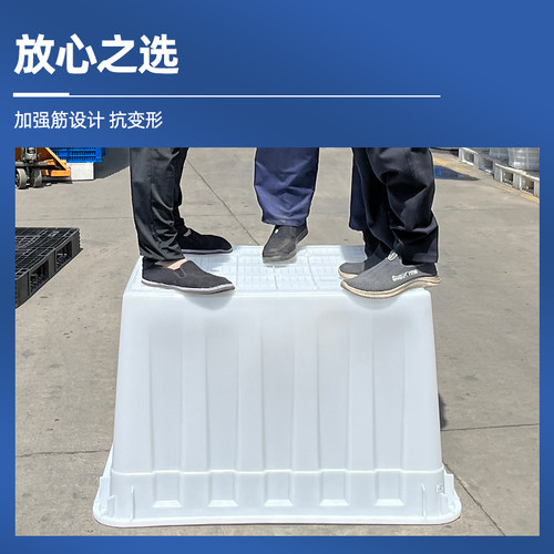 加厚塑料熟料胶箱周转箱大型水产养鱼箱可套叠大号带盖储物收纳箱 - 图1