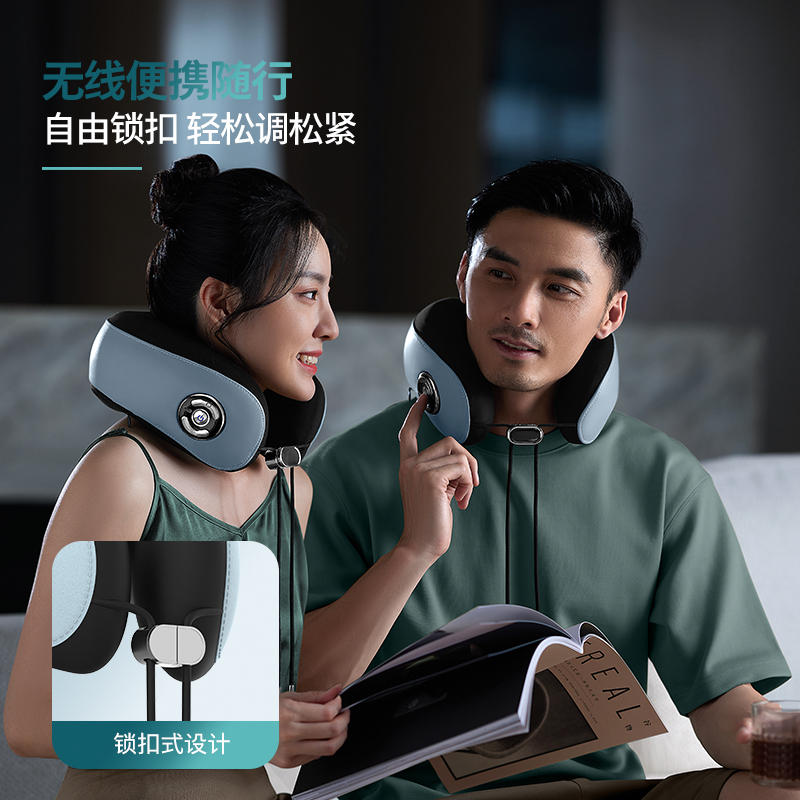 飞利浦肩颈部按摩器颈椎按摩仪脖子U型枕头护颈家用揉捏热敷礼物