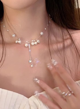 山茶花组合项链珍珠蝴蝶