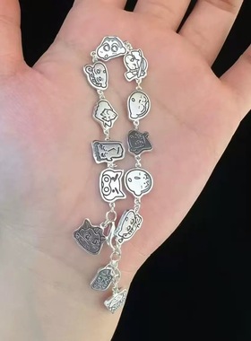 蜡笔小新全家福手链卡通复古ins